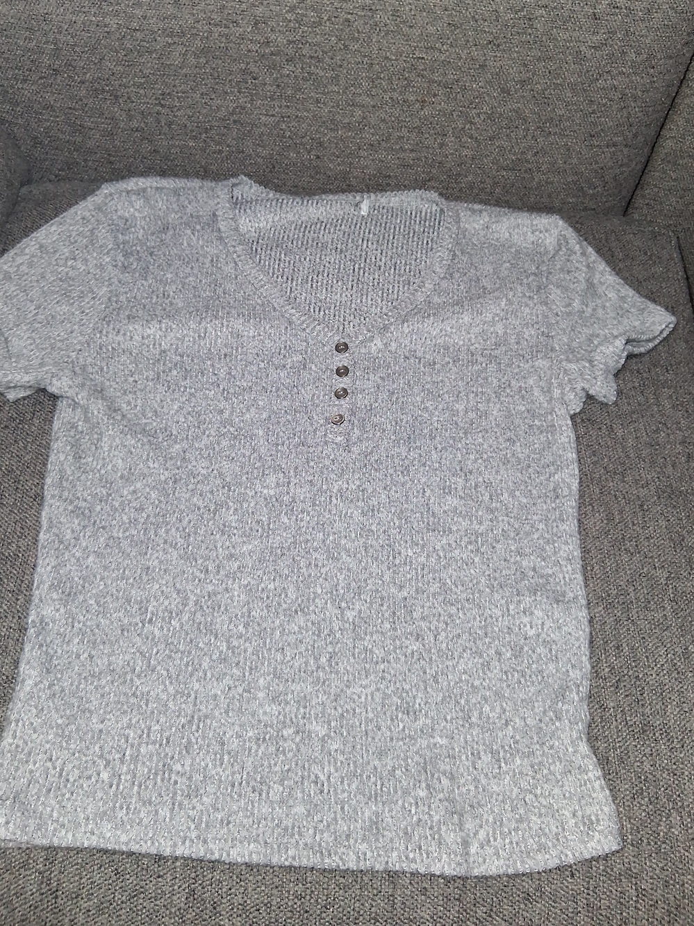 Gray Short Sleeve Top